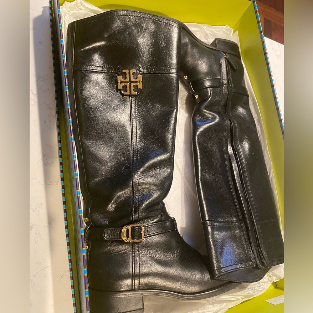 Tall black Tory Burch riding boots